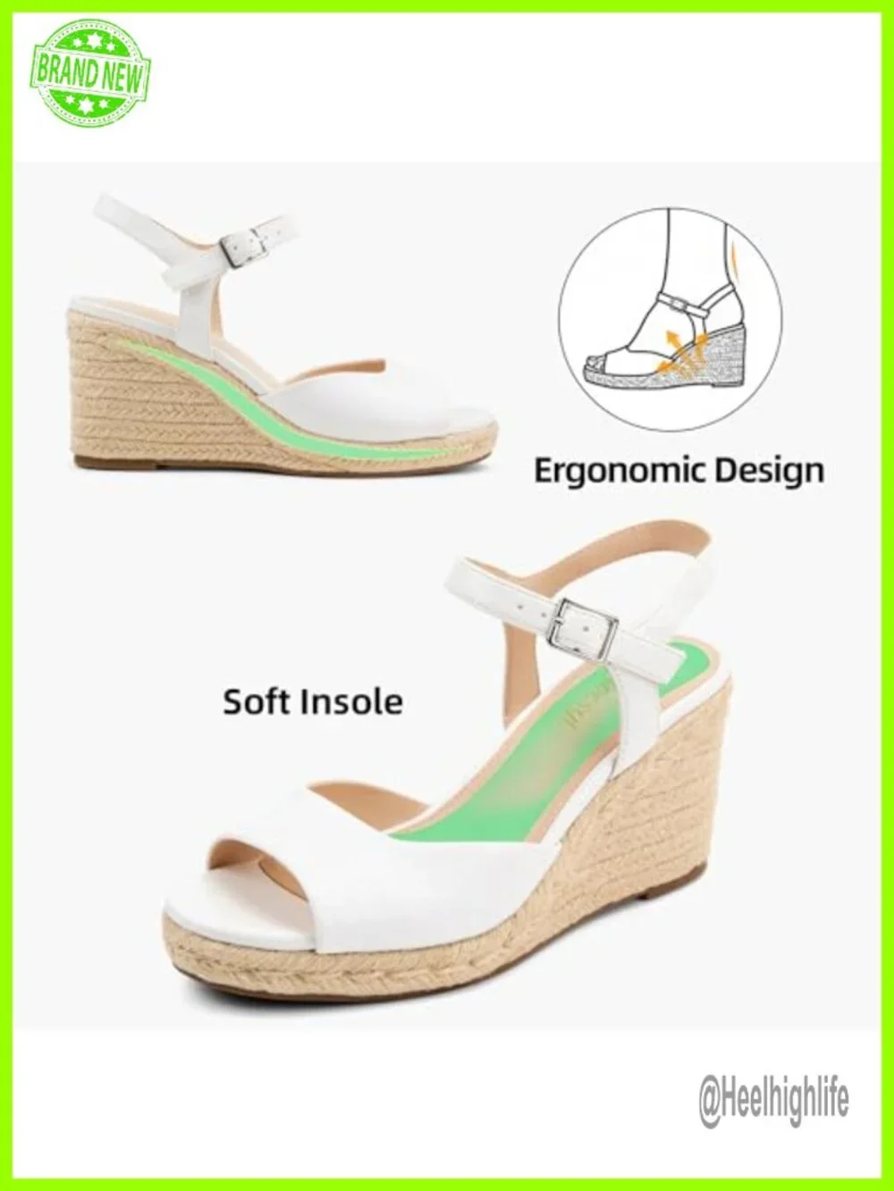 Women's Braided Espadrille Wedge Sandals, Ankle Strap Open Toe Buckle, PU Faux
